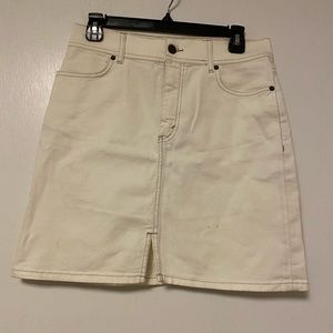 & other stories white denim high waisted skirt